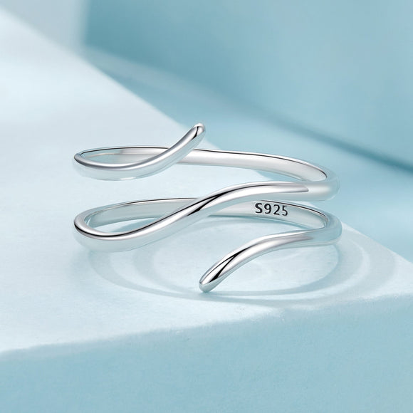 925 Sterling Silver Oxidized Silver Adjustable Ring for Men
