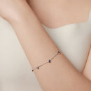 925 Sterling Silver Plated White Gold 17+3.5cm Heart-Shaped Bracelet for Women-7