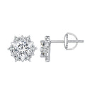 925 Sterling Silver 5.0mm Moissanite Earrings with CZ, 1.0cm for Women-1