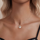 925 Sterling Silver White Gold Plated Necklace with CZ Pendant for Women-5