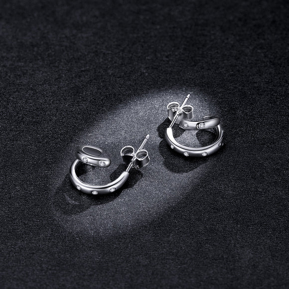 925 Sterling Silver Earrings with Pavé Setting CZ