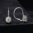 925 Sterling Silver Moissanite Earrings with CZ in White Gold, 1.8cm for Women-2
