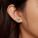 925 Sterling Silver Transparent Glass Earrings with CZ for Women-8