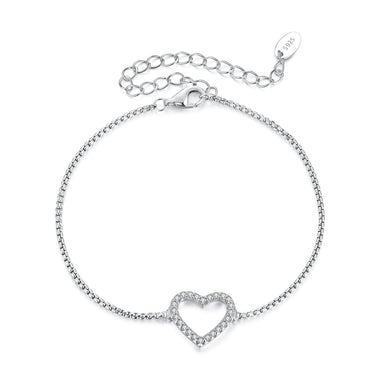 925 Sterling Silver Plated White Gold Moissanite Bracelet for Women