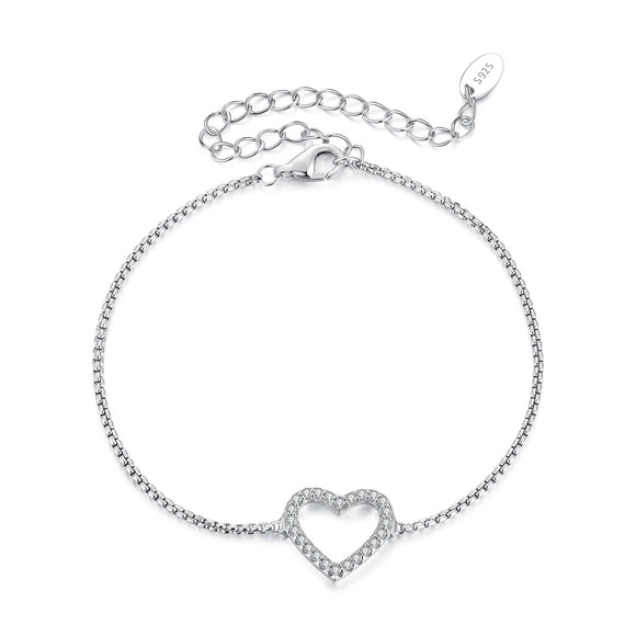 925 Sterling Silver Plated White Gold Moissanite Bracelet for Women