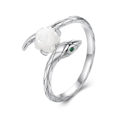 925 Sterling Silver White Gold Plated Ring with Cubic Zirconia for Women - 0