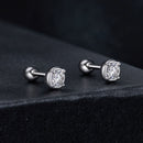 925 Sterling Silver 4mm Moissanite Earrings with Platinum Plating for Women-3