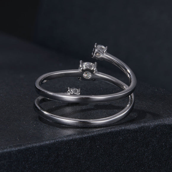 925 Sterling Silver 3mm Moissanite Ring for Women