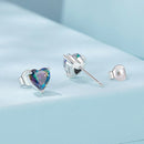 925 Sterling Silver Earrings 7mm Width with Transparent Glass for Women-5