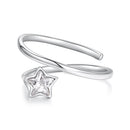 925 Sterling Silver White Gold Plated Pavé CZ Star Ring for Women-1