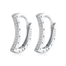925 Sterling Silver Pave Setting CZ White Gold Plated Earrings for Women-2