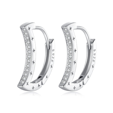 925 Sterling Silver Pave Setting CZ White Gold Plated Earrings for Women - 0