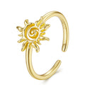 925 Sterling Silver Gold Plated Sun Ring-1