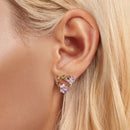 925 Sterling Silver Enamel CZ Plated Earrings-6