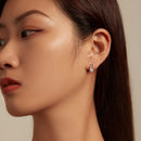 925 Sterling Silver Earrings with CZ Pavé Setting, 1.4*0.62cm for Women-7