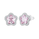 925 Sterling Silver Earrings with Pavé Setting CZ and Transparent Glass for Women-1