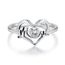 925 Sterling Silver Heart-shaped CZ Ring for Women-2
