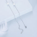 925 Sterling Silver White Gold Plated Necklace with Shell Pearl 400+50mm-6