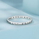 925 Sterling Silver Oxidized 0.18cm Wide Pavé Setting CZ Ring for Women - Size 6.0-3