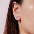 925 Sterling Silver White Gold Plated Pavé CZ Earrings-7