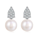 925 Sterling Silver 0.023 Carat Moissanite & Freshwater Pearl Earrings for Women-1