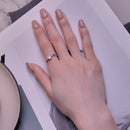 925 Sterling Silver Platinum Plated 5mm CZ Ring Size 6 for Women-4