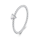 925 Sterling Silver Moissanite Ring Size 6 Plated White Gold-1