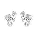 925 Sterling Silver Oxidized Silver 0.7cm Earrings-1