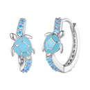 925 Sterling Silver Enamel CZ Earrings 14x6mm for Women-1