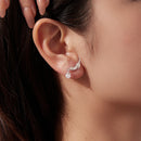 925 Sterling Silver White Gold Plated CZ Earrings 1.6x1.7cm for Women-7
