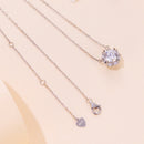 925 Sterling Silver Moissanite 1.0 Carat Necklace with Pavé Setting for Women-6