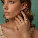 925 Sterling Silver White Gold Plated Ring with Cubic Zirconia for Women-8