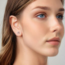 925 Sterling Silver White Gold Plated 0.7cm Earrings for Women-7