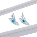 925 Sterling Silver Transparent Glass Earrings-3