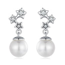 925 Sterling Silver Earrings with Quality Shell Pearl and CZ for Women-1