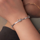925 Sterling Silver Plated White Gold Adjustable Bracelet for Women-4