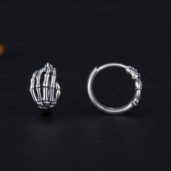 925 Sterling Silver Oxidized Earrings 12x7mm for Women
