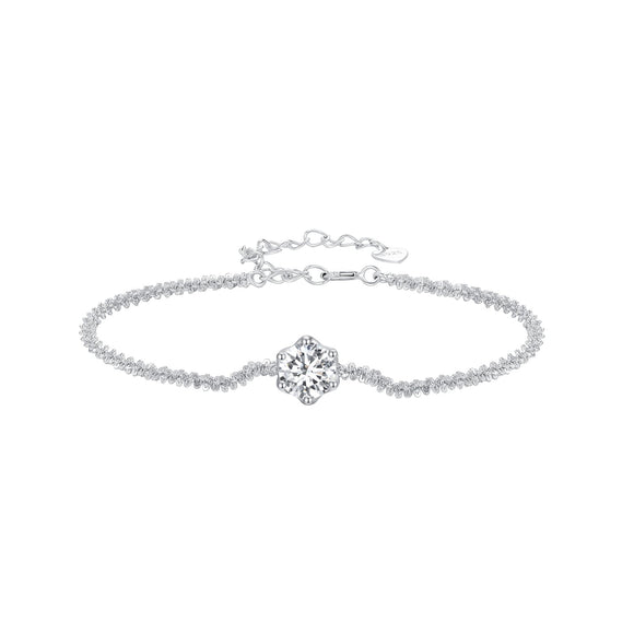 925 Sterling Silver 1 Carat Moissanite Bracelet for Women