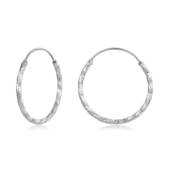 925 Sterling Silver Earrings for Women - White Gold Plated, 2.6*0.2 cm, Style L