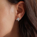925 Sterling Silver Earrings with Pavé Setting CZ in Oxidized Finish-7
