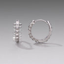 925 Sterling Silver White Gold Plated 1.6cm Pavé CZ Hoop Earrings for Women-2