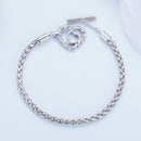 925 Sterling Silver 3.0mm Plated Platinum Bracelet Size 17.0 for Women-5