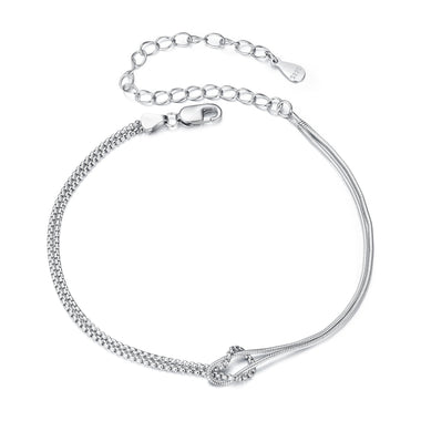 925 Sterling Silver & Plated White Gold Bracelet for Women