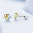 925 Sterling Silver & Plated Gold Earrings for Women - 0.5*0.6cm-5