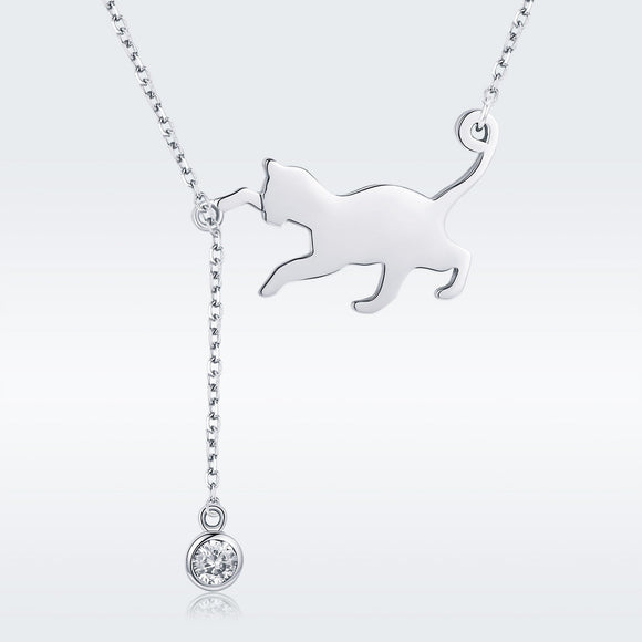 925 Sterling Silver Necklace 38-45cm with 1.4*2.5cm Pendant for Women