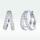 S925 Sterling Silver Earrings with Pavé Setting CZ, 1.1*0.6cm, for Women-6