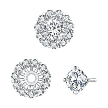 925 Sterling Silver 0.5 Carat Moissanite Earrings for Women - 0