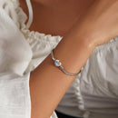 925 Sterling Silver Moonstone Bracelet 17cm for Women-7