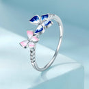 925 Sterling Silver Enamel Plated Ring Size 6 for Women-1