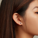 925 Sterling Silver Earrings with Pavé Setting CZ, Size 0.8*0.7cm for Women-8